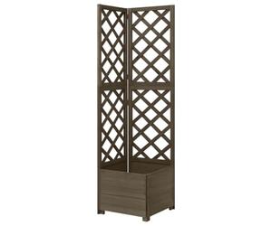vidaXL Jardinière d'angle en Treillis Gris 40x40x150 cm Bois de Sapin