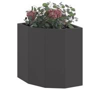 vidaXL Jardinière d'angle 30×30×35 cm Noir Acier – Bac à plantes extérieur, gain de place