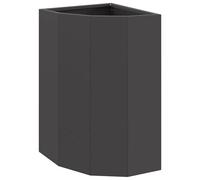 vidaXL Jardinière d'angle Acier noir 30 x 30 x 50 cm