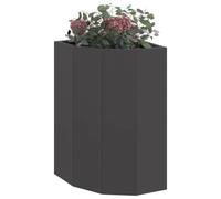 vidaXL Jardinière d'angle Noir 30 x 30 x 50 cm Acier, Bac à Plantes extérieur, jardinière en Acier Durable, Gain de Place, Coin, déco Moderne pour Fleurs