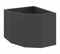 vidaXL Jardinière d'angle Noir 45 x 45 x 35 cm Acier, Bac à Plantes extérieur, jardinière en Acier Durable, Gain de Place, Coin, déco Moderne pour Fleurs