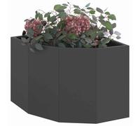 vidaXL Jardinière d'angle Noir 45 x 45 x 35 cm Acier, Bac à Plantes extérieur, jardinière en Acier Durable, Gain de Place, Coin, déco Moderne pour Fleurs