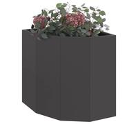 vidaXL Jardinière d'angle Noir 45 x 45 x 50 cm Acier, Bac à Plantes extérieur, jardinière en Acier Durable, Gain de Place, Coin, déco Moderne pour Fleurs