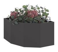 vidaXL Jardinière d'angle Noir 60 x 60 x 35 cm Acier, Bac à Plantes extérieur, jardinière en Acier Durable, Gain de Place, Coin, déco Moderne pour Fleurs