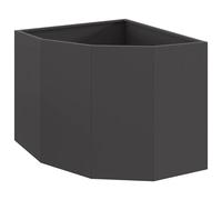 vidaXL Jardinière d'angle Noir 60 x 60 x 50 cm Acier, Bac à Plantes extérieur, jardinière en Acier Durable, Gain de Place, Coin, déco Moderne pour Fleurs