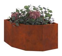 vidaXL Jardinière d'angle rouillée 60 x 60 x 35 cm – Bac à plantes extérieur en acier durable