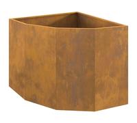 vidaXL Jardinière d'angle Rouillé 60 x 60 x 50 cm – Acier durable pour extérieur