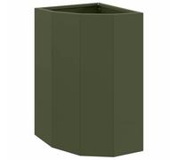vidaXL Jardinière d'angle Vert Olive 30 x 30 x 50 cm Acier, Bac à Plantes extérieur, jardinière en Acier Durable, Gain de Place, Coin, déco Moderne pour Fleurs