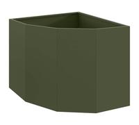 vidaXL Jardinière d'angle Vert Olive 60 x 60 x 50 cm Acier, Bac à Plantes extérieur, jardinière en Acier Durable, Gain de Place, Coin, déco Moderne pour Fleurs