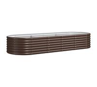 Vidaxl Jardinière De Jardin Acier Enduit De Poudre 224x80x36 Cm Marron Marron