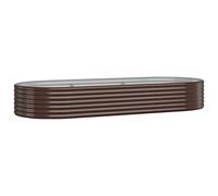 Vidaxl Jardinière De Jardin Acier Enduit De Poudre 249x100x36cm Marron