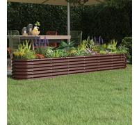 vidaXL Jardinière de jardin Acier enduit de poudre 260x40x36 cm Marron
