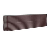 Vidaxl Jardinière De Jardin Acier Enduit De Poudre 260x40x68 Cm Marron
