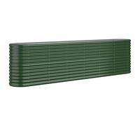 Vidaxl Jardinière De Jardin Acier Enduit De Poudre 260x40x68 Cm Vert Vert