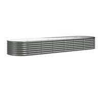 Vidaxl Jardinière De Jardin Acier Enduit De Poudre 296x80x36 Cm Gris Gris