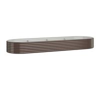 Vidaxl Jardinière De Jardin Acier Enduit De Poudre 322x100x36cm Marron