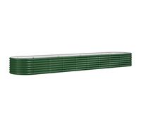 Vidaxl Jardinière De Jardin Acier Enduit De Poudre 368x80x36 Cm Vert Vert