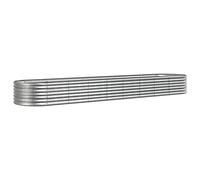 Vidaxl Jardinière De Jardin Acier Enduit Poudre 368x80x36 Cm Argenté