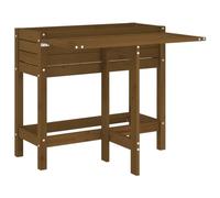 vidaXL Jardinière de Jardin avec Dessus de Table Pliable, Table de Plantation avec Plateau Rabattable, Meuble de Jardinage Jardin, Brun Miel Pin Massif