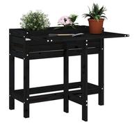 Vidaxl Jardinière De Jardin Avec Dessus Pliable Noir Bois Pin Massif