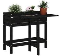 Vidaxl Jardinière De Jardin Avec Dessus Pliable Noir Bois Pin Massif