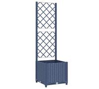 vidaXL Jardinière de Jardin avec Treillis Bleu Gris 40x40x136 cm PP