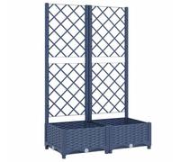 vidaXL Jardinière de jardin avec treillis bleu gris 80x40x121,5 cm PP