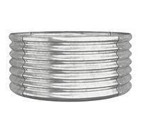 vidaXL Jardinière de Jardin Pot à Fleurs Boîte à Plantes Lit Surélevé Patio Terrasse Extérieur Acier Enduit de Poudre 80x80x36 cm Argenté