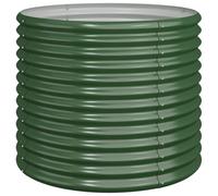 vidaXL Jardinière de Jardin Pot à Fleurs Boîte à Plantes Lit Surélevé Patio Terrasse Extérieur Acier Enduit de Poudre 80x80x68 cm Vert