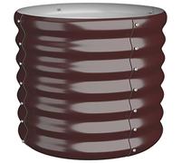 vidaXL Jardinière de Jardin Pot à Fleurs Boîte à Plantes Lit Surélevé Patio Terrasse Extérieur Acier Enduit de Poudre 40x40x36 cm Marron