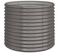 vidaXL Jardinière de Jardin Pot à Fleurs Boîte à Plantes Lit Surélevé Patio Terrasse Extérieur Acier Enduit de Poudre 80x80x68 cm Gris
