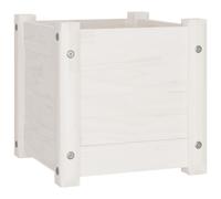 Vidaxl Jardinière D'extérieur Blanc 31x31x31 Cm Bois De Pin Massif Blanc