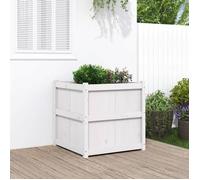vidaXL Jardinière d'extérieur 70x70x70 cm Bois de pin massif Blanc
