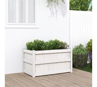 Vidaxl Jardinière D'extérieur Blanc 90x50x50 Cm Bois De Pin Massif
