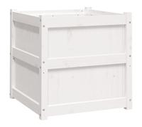 vidaXL Jardinière d'Extérieur, Lit Surélevé, Bac à Fleurs, Pot de Plantes, Boîte à Fleurs Jardin Patio Terrasse Balcon, Blanc Bois de Pin Massif