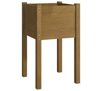 Bois Massif de Pin Jardinière Marron Miel 40x40x70 cm Pot de Fleurs vidaXL