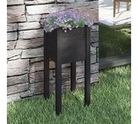 Jardinière d'extérieur Noir 31 x 31 x 70 cm Bois de pin massif