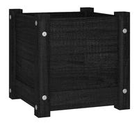 Vidaxl Jardinière D'extérieur Noir 31x31x31 Cm Bois De Pin Massif Noir