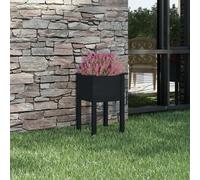 Jardinière d'extérieur Noir 40x40x70 cm Bois de pin massif