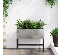 Vidaxl Jardinière Élevée 60x26x45 Cm Acier Galvanisé