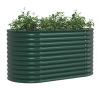 Vidaxl Jardinière Élevée Verte 160x80x81 Cm Acier Galvanisé