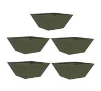 Vidaxl Jardinière En Plastique 5 Pcs Vert Olive 35 X 35 X 15 Cm Acier