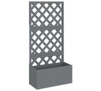 vidaXL Jardinière en Treillis Gris 65x33x135 cm WPC, jardinière, bac à Fleurs, Pot de Jardin, lit surélevé, Pot de Fleurs, Support de jardinière