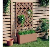 Jardinière en treillis Marron 65x33x135 cm WPC