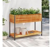 Jardinière et étagère 110x45x80cm bois massif d'acacia et acier vidaXL