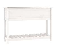 Vidaxl Jardinière Et Étagère Blanc 111,5x34,5x81 Cm Bois Massif De Pin