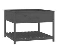 Vidaxl Jardinière Et Étagère Gris 111,5x111,5x81 Cm Bois Massif De Pin