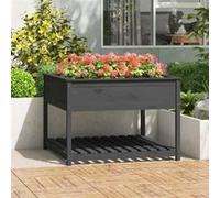 Jardinière et étagère Gris 111,5x111,5x81 cm Bois massif de pin 823803