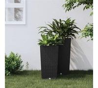 Jardinière et intérieur amovible anthracite 11-26,5 L rotin PP 364673