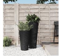 Jardinière et intérieur amovible anthracite aspect rainuré bac à fleurs vidaXL